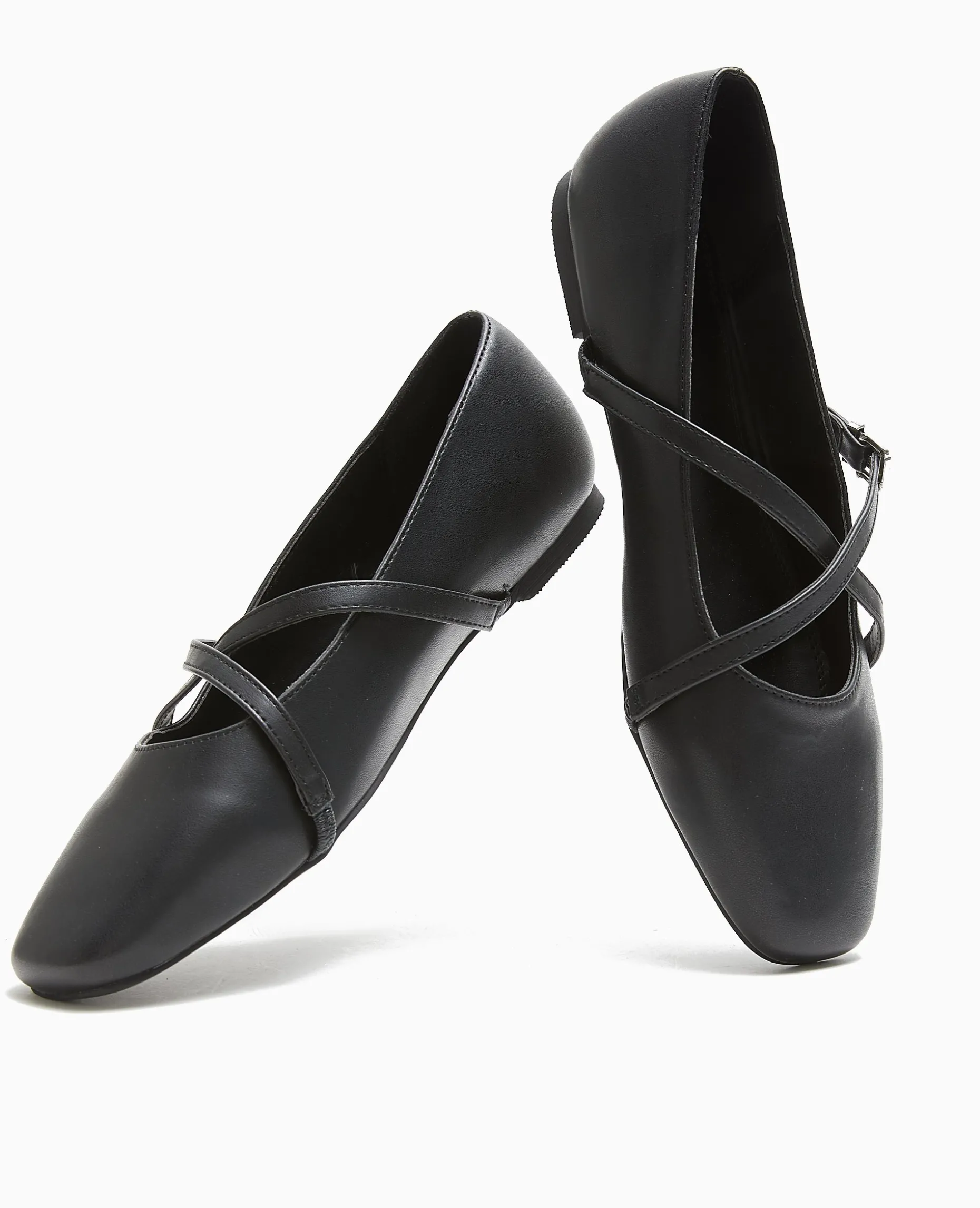 Ballerines Avec Brides Croisées - Noir