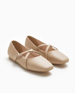 Ballerines Avec Brides Croisées - Taupe