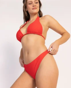 Bas De Maillot Culotte Avec Anneau - Rouge