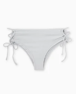 Bas De Maillot De Bain Culotte Haute Avec Lacets - Argenté