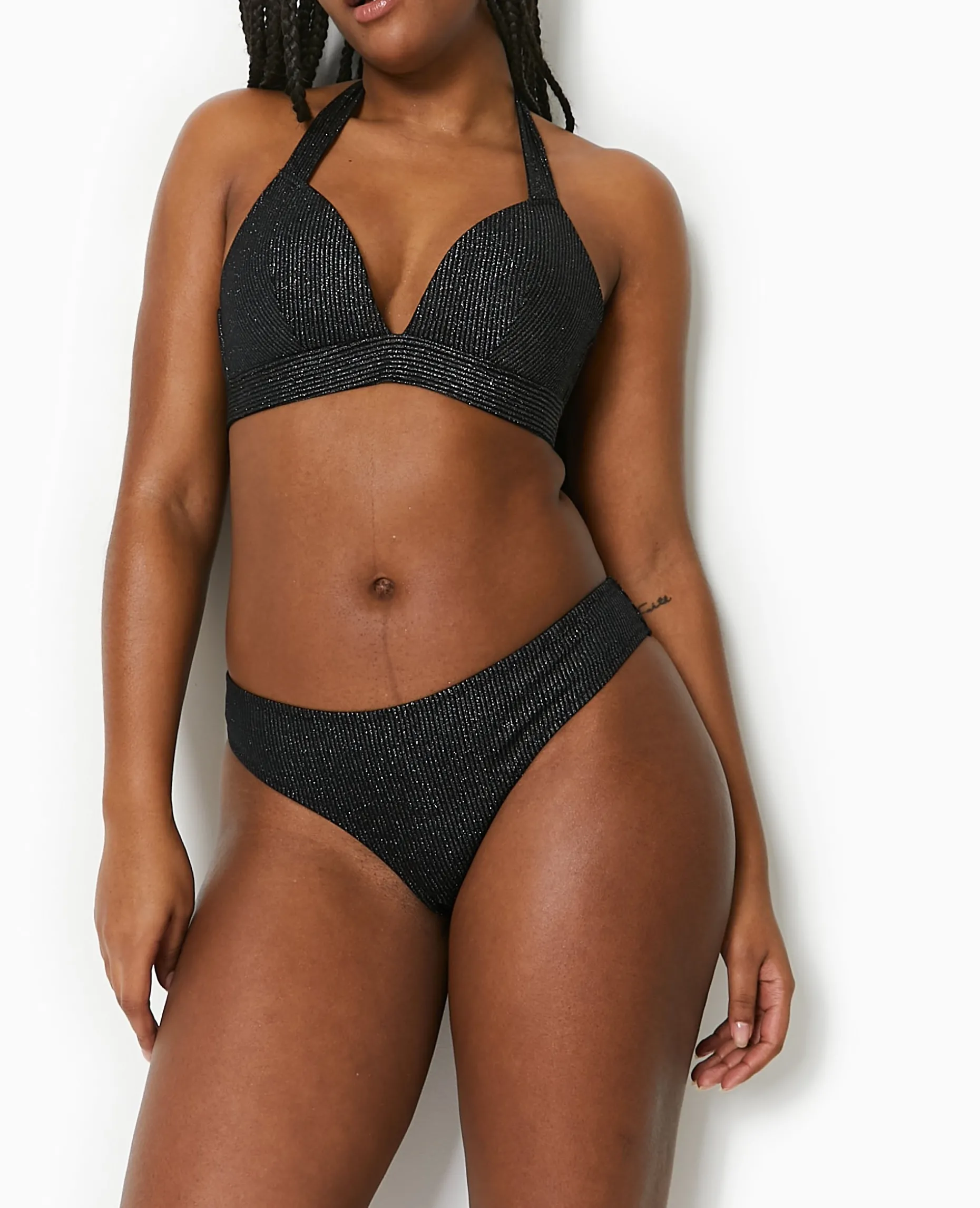 Bas De Maillot De Bain Culotte Avec Lurex - Noir
