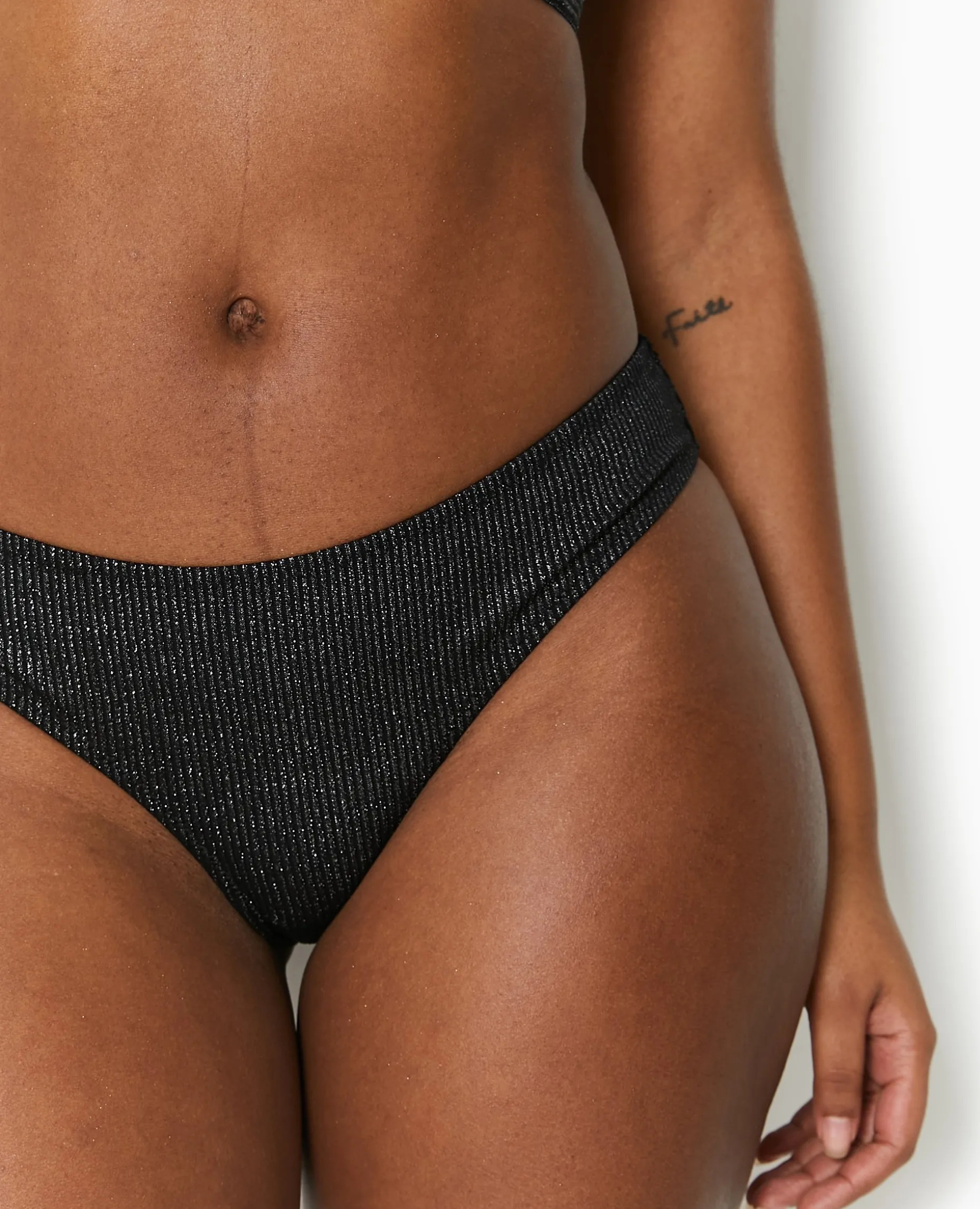 Bas De Maillot De Bain Culotte Avec Lurex - Noir