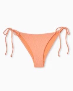 Bas De Maillot De Bain Culotte Avec Nouettes - Orange Fluo