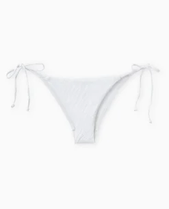 Bas De Maillot De Bain Culotte Avec Nouettes - Blanc