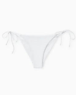 Bas De Maillot De Bain Culotte Avec Nouettes - Blanc