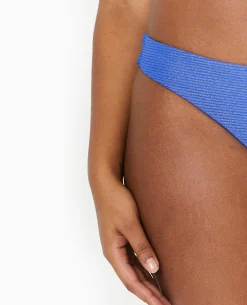 Bas De Maillot De Bain Tanga Avec Lurex - Bleu électrique