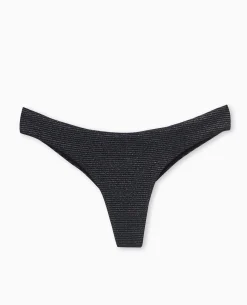Bas De Maillot De Bain Tanga Avec Lurex - Noir