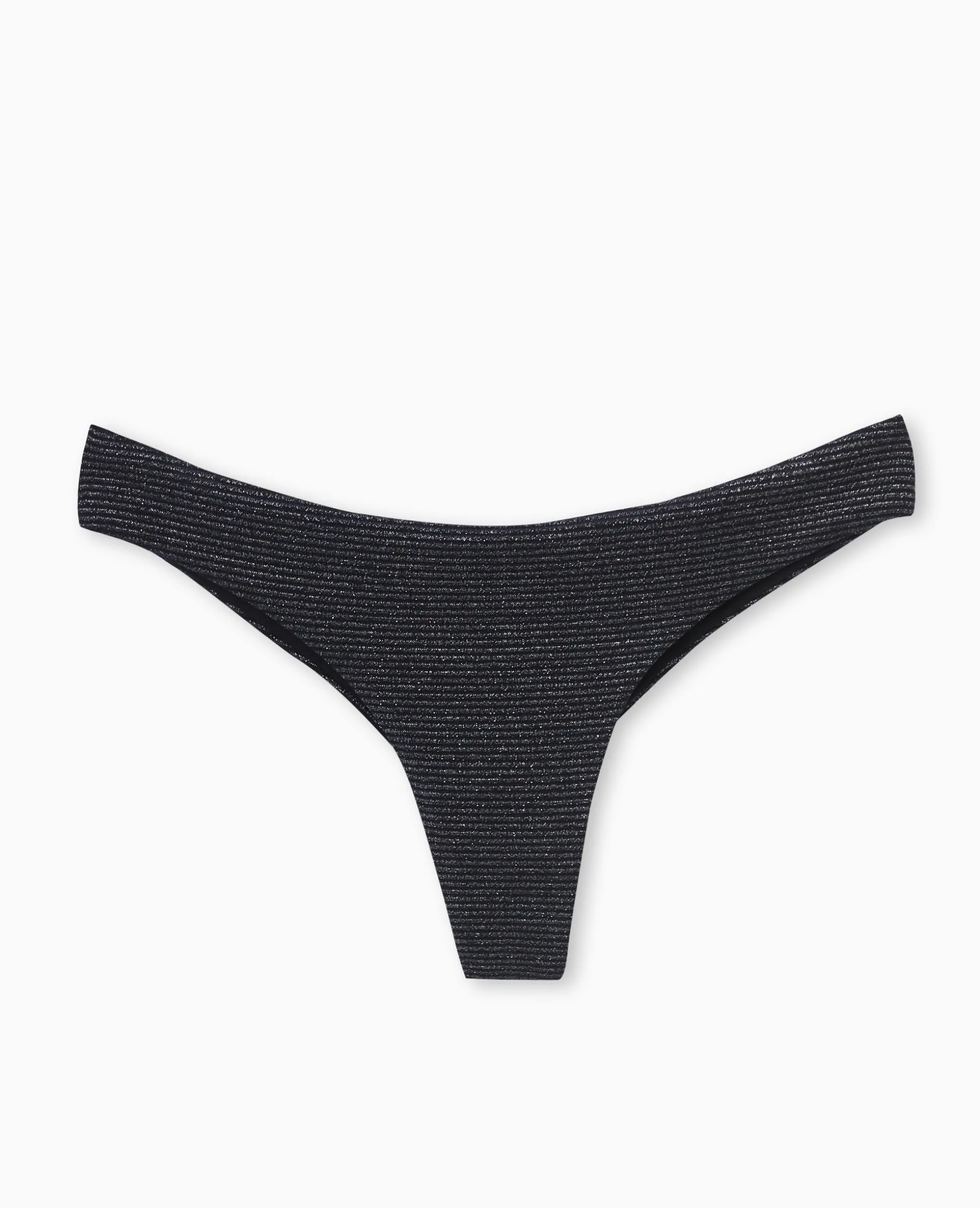 Bas De Maillot De Bain Tanga Avec Lurex - Noir