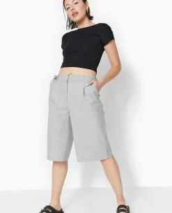 Bermuda City Long Et Large - Gris Clair
