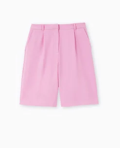 Bermuda En Tissu Reliéfé - Rose Fuchsia