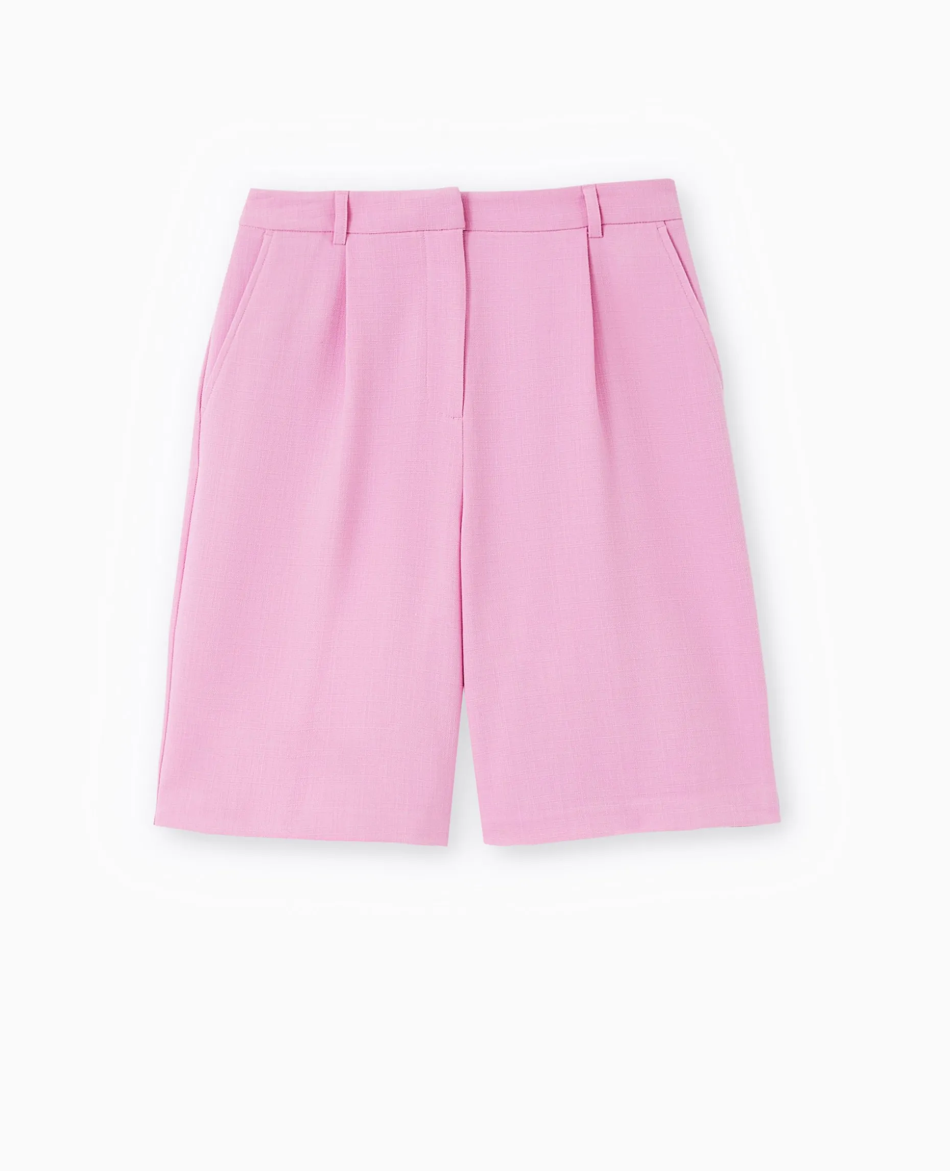 Bermuda En Tissu Reliéfé - Rose Fuchsia