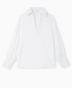 Blouse Ample En Gaze De Coton - Blanc