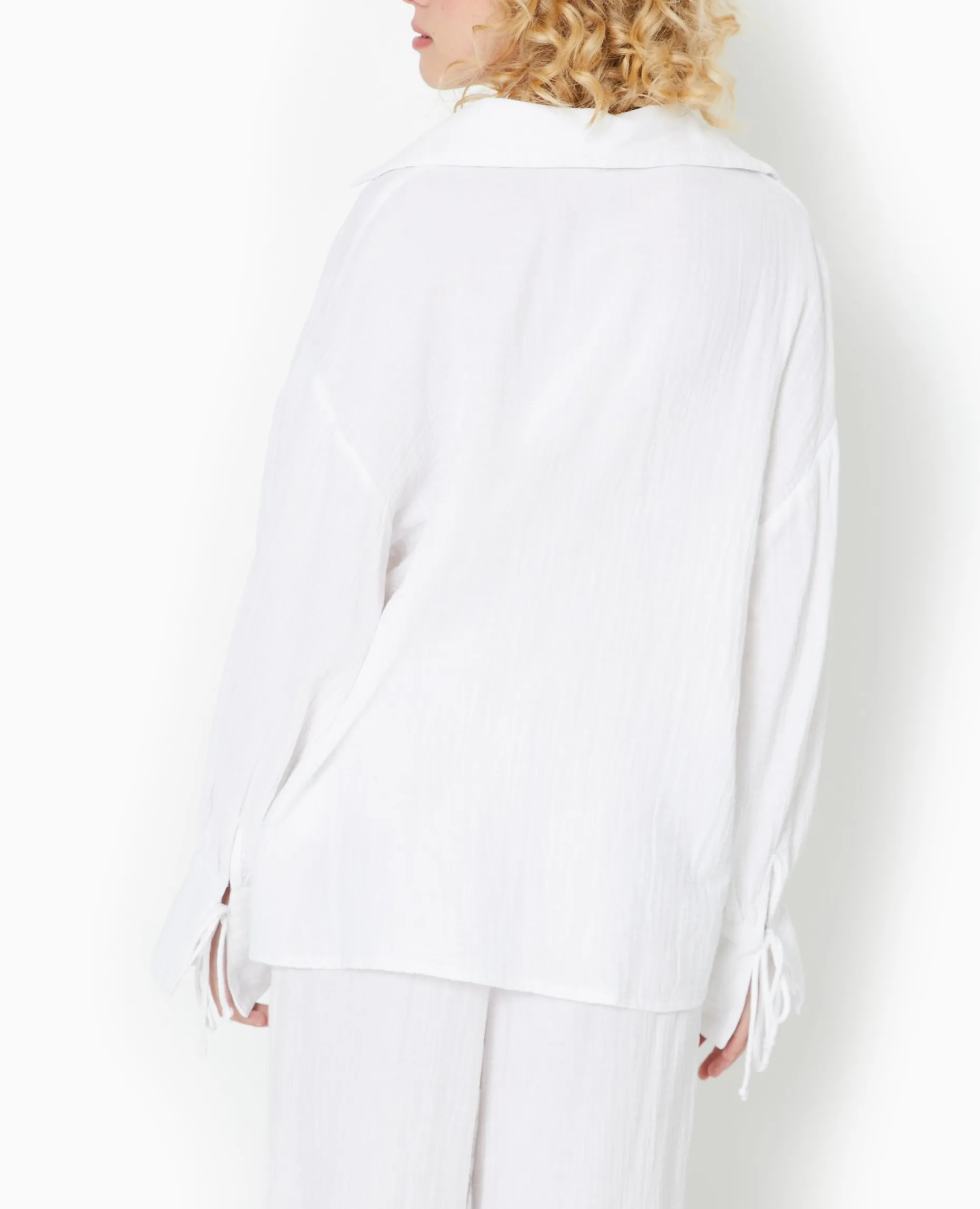 Blouse Ample En Gaze De Coton - Blanc