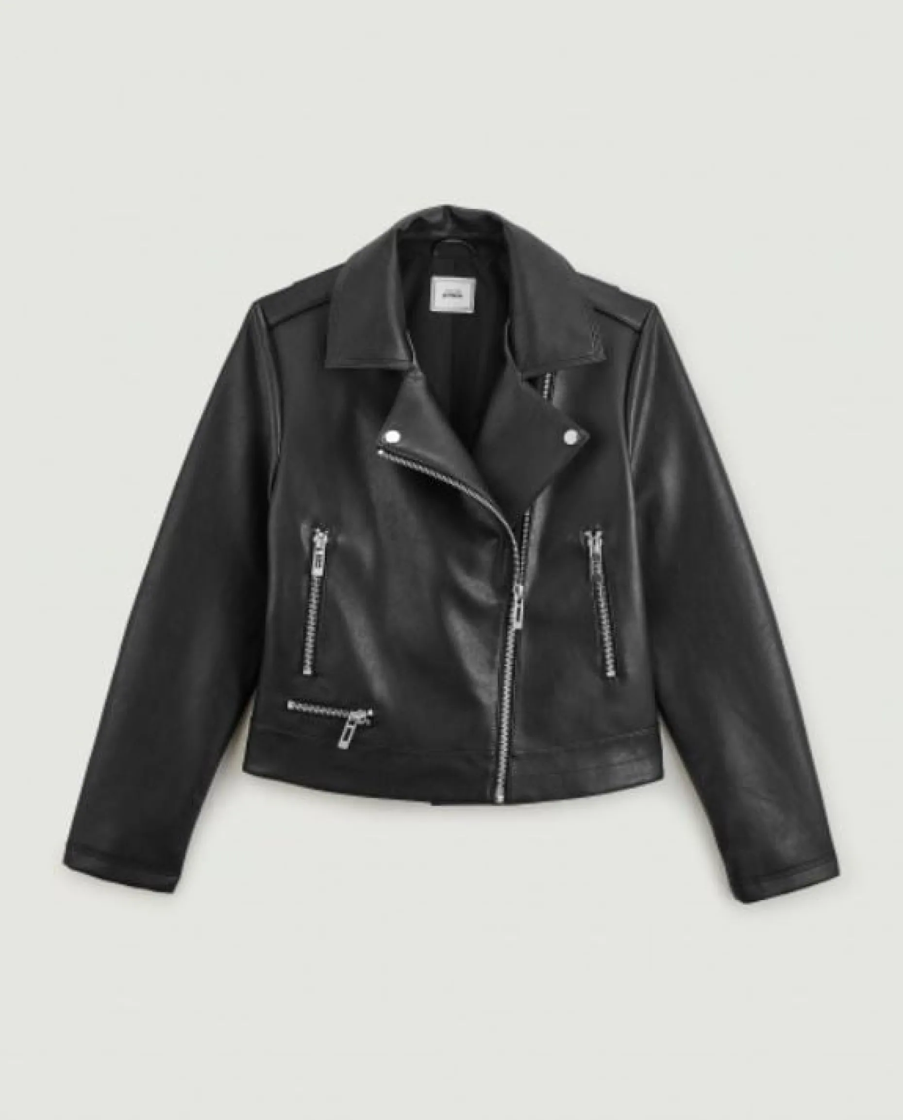 Blouson Biker Zippé - Noir