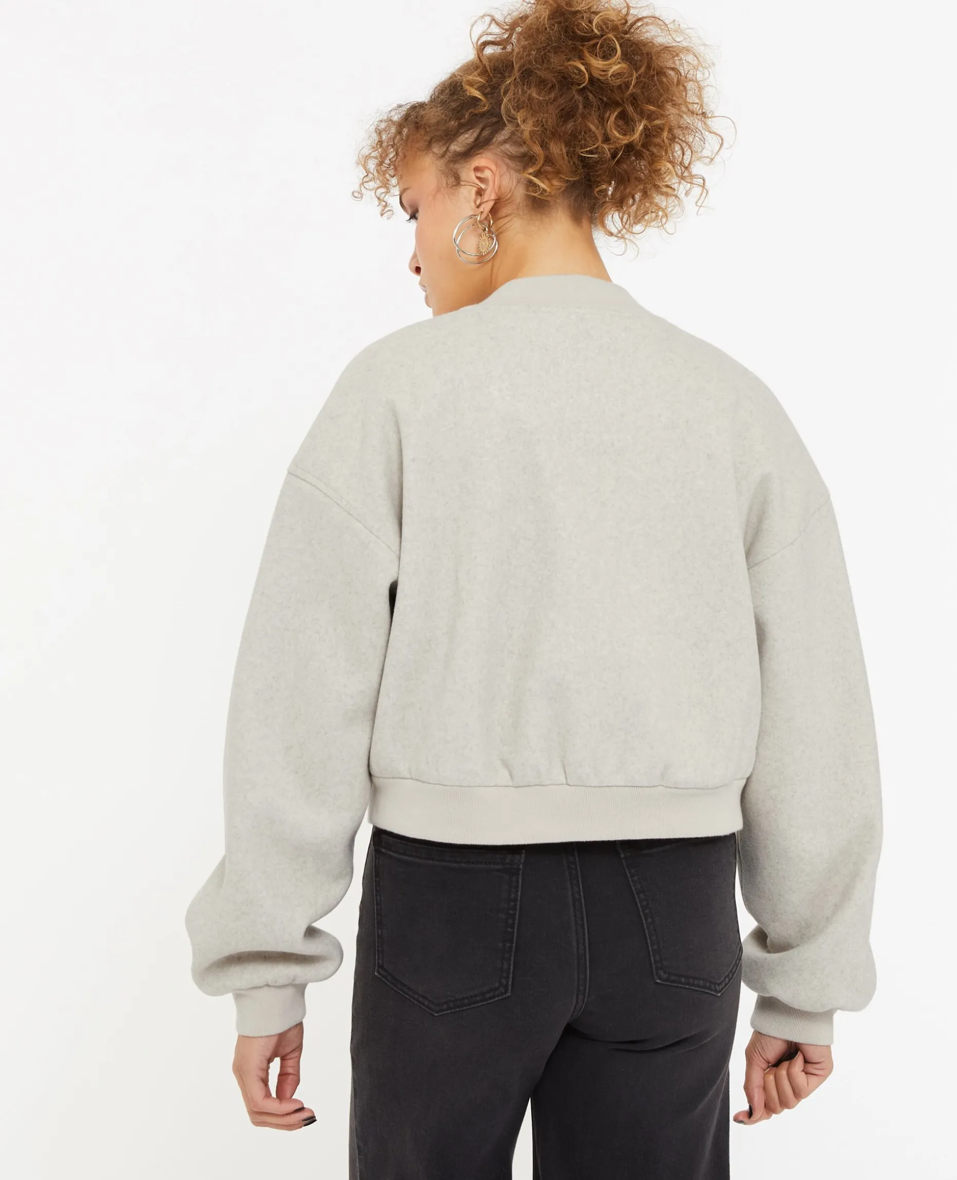 Blouson Bomber Façon Drap De Laine - Beige