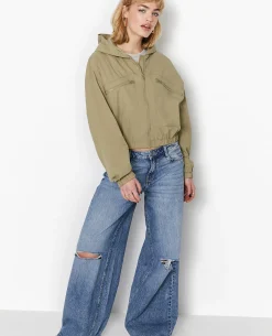 Blouson Léger Avec Capuche - Vert Kaki