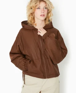 Blouson Léger Avec Capuche - Marron