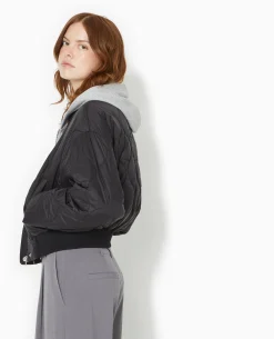 Blouson Matelassé Forme Bomber - Noir