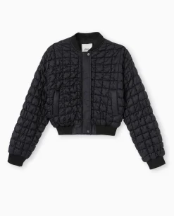 Blouson Matelassé Forme Bombers - Noir