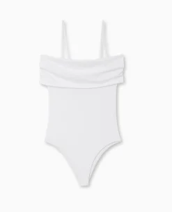 Body Encolure Bardot Avec Bretelles - Blanc