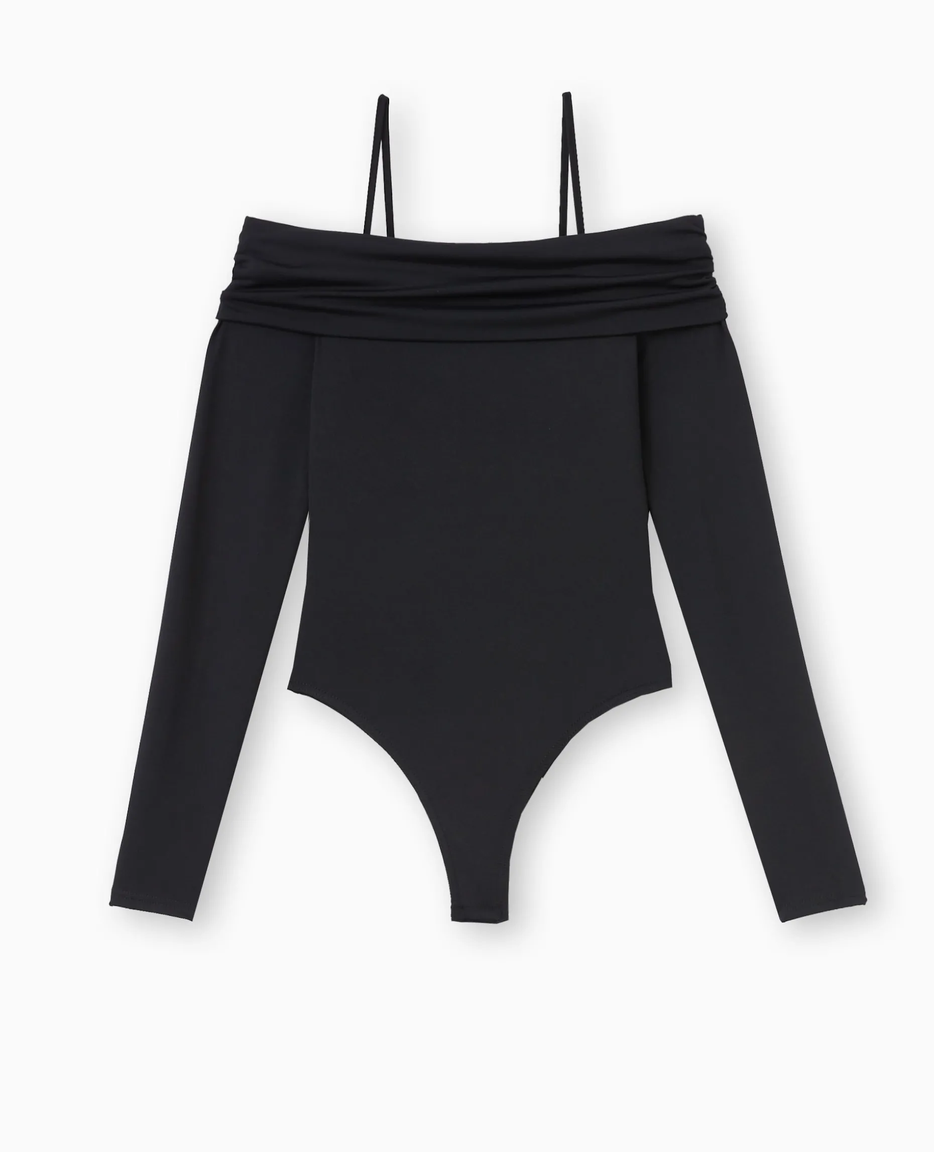 Body Manches Longues Encolure Bardot - Noir