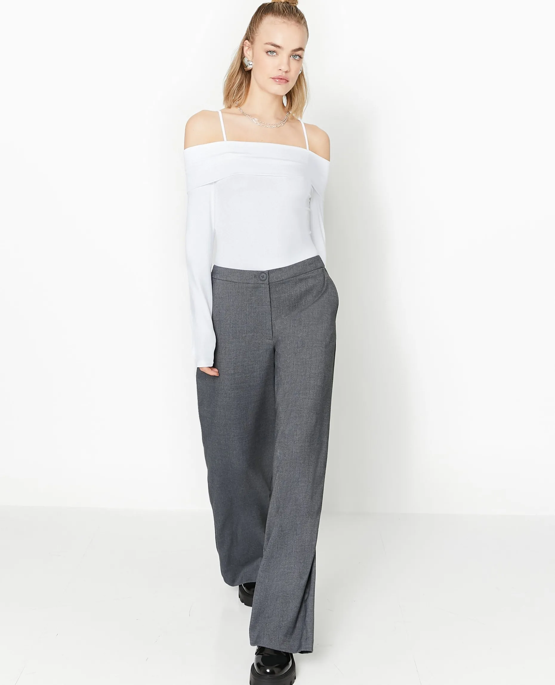 Body Manches Longues Encolure Bardot - Blanc