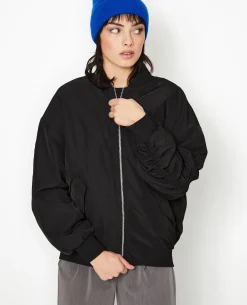 Bombers Oversize Avec Fronces Dos Et Manches - Noir