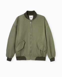Bombers Oversize Avec Fronces Dos Et Manches - Vert Kaki