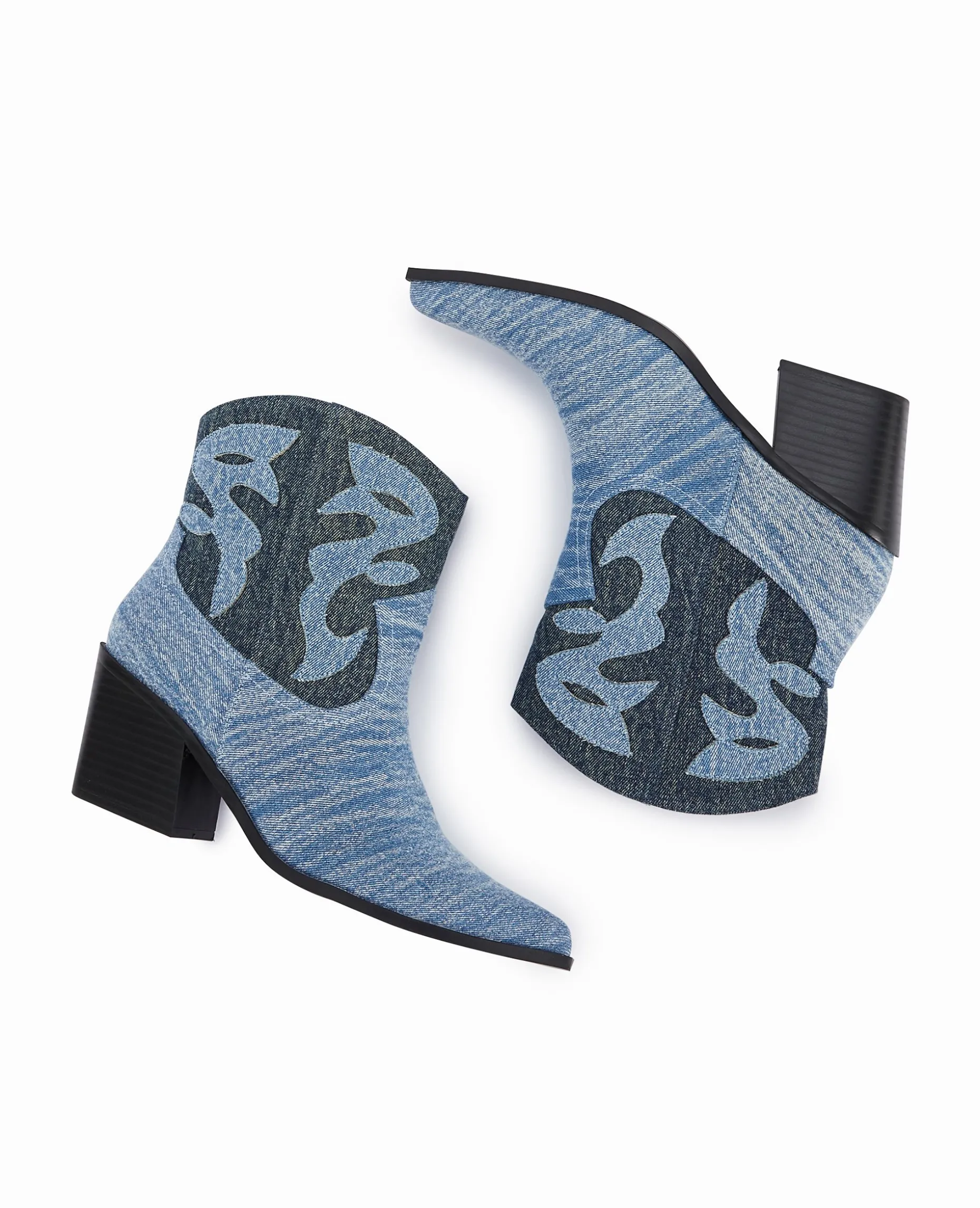 Boots Santiags En Jean - Bleu