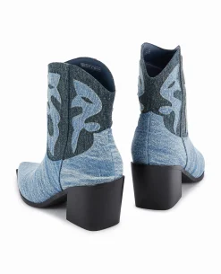 Boots Santiags En Jean - Bleu
