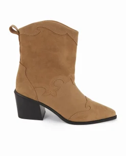 Boots Santiags En Suédine - Beige