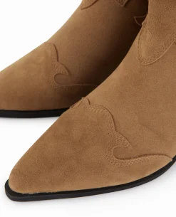 Boots Santiags En Suédine - Beige
