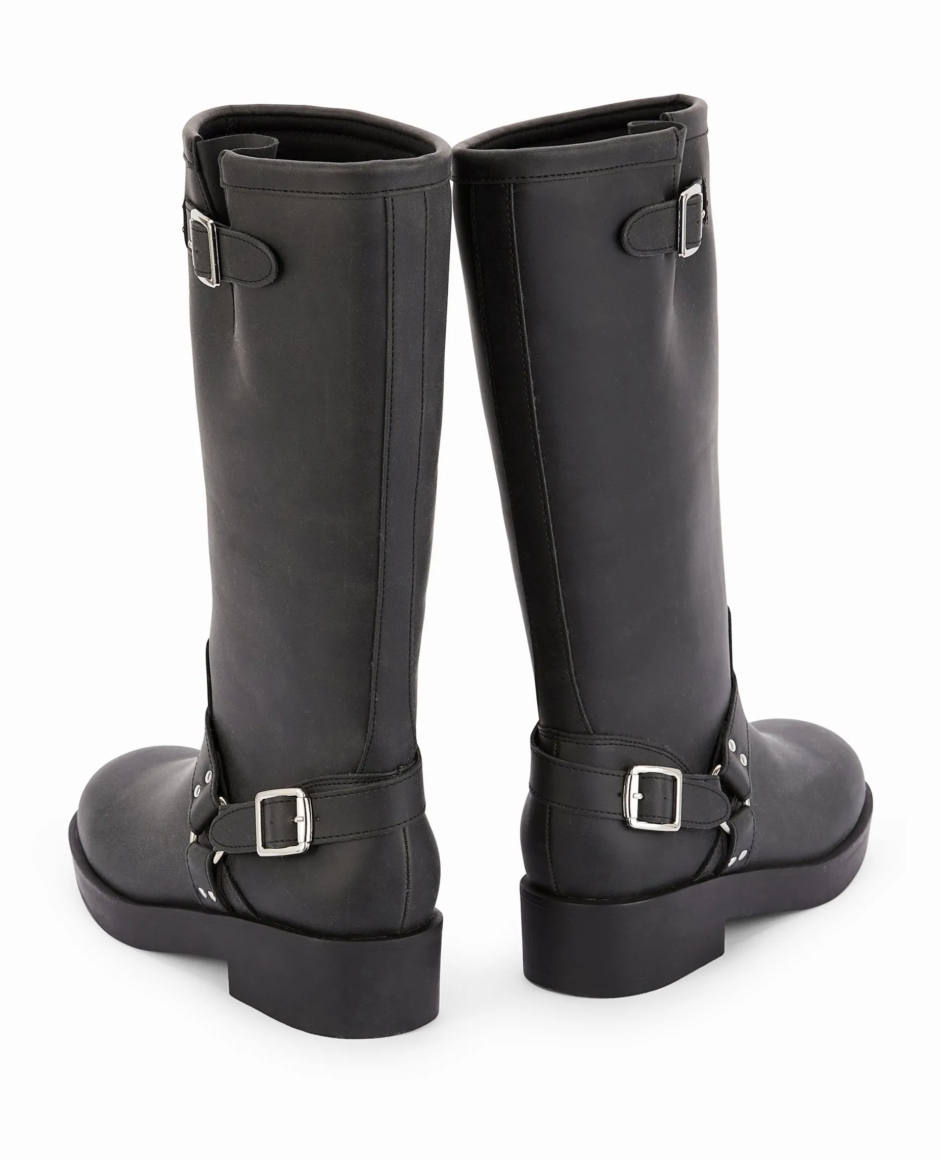 Bottes Esprit Motard Avec Brides Et Boucles - Gris