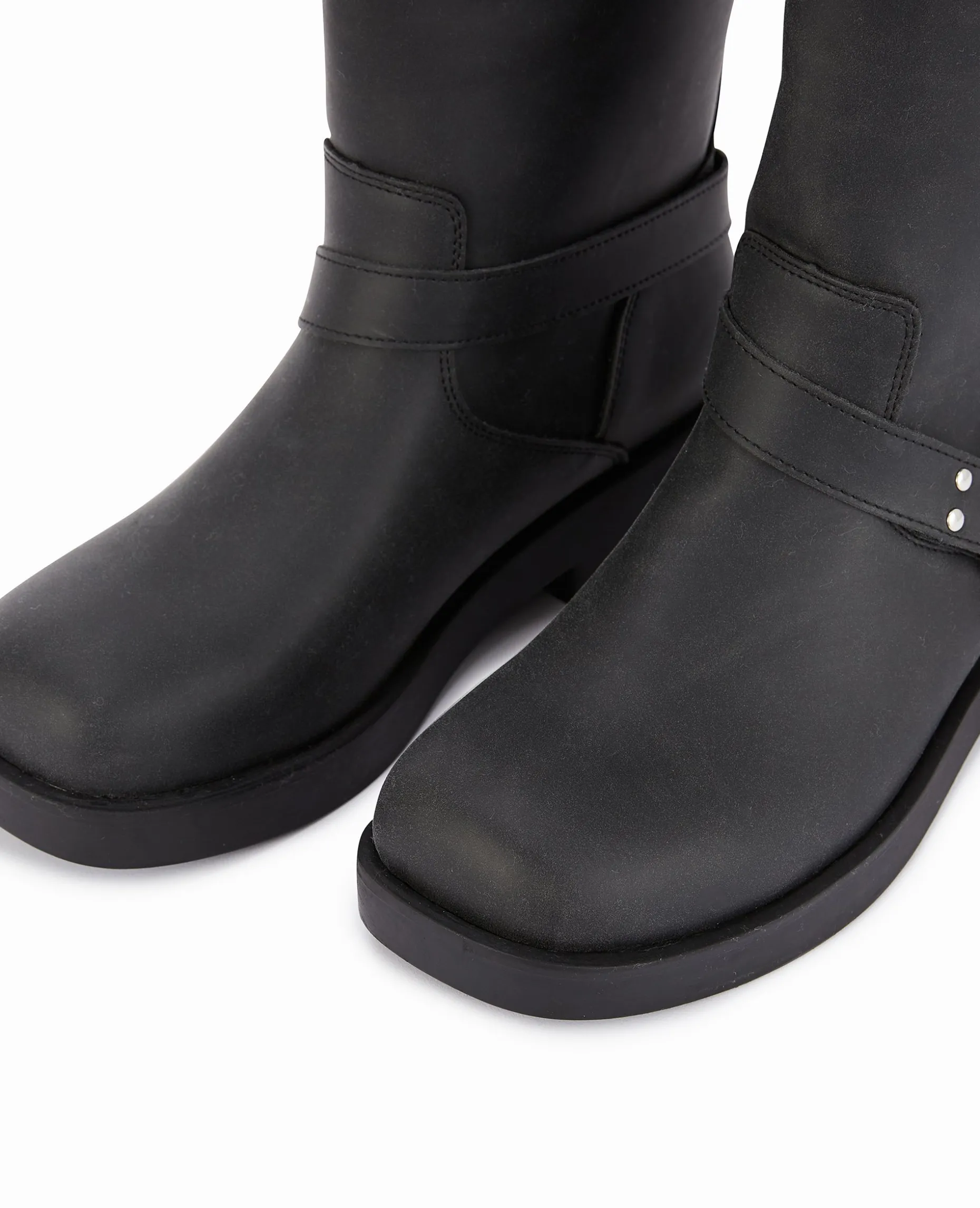 Bottes Esprit Motard Avec Brides Et Boucles - Gris