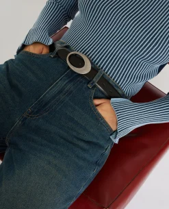 Ceinture Avec Boucle Ovale - Noir