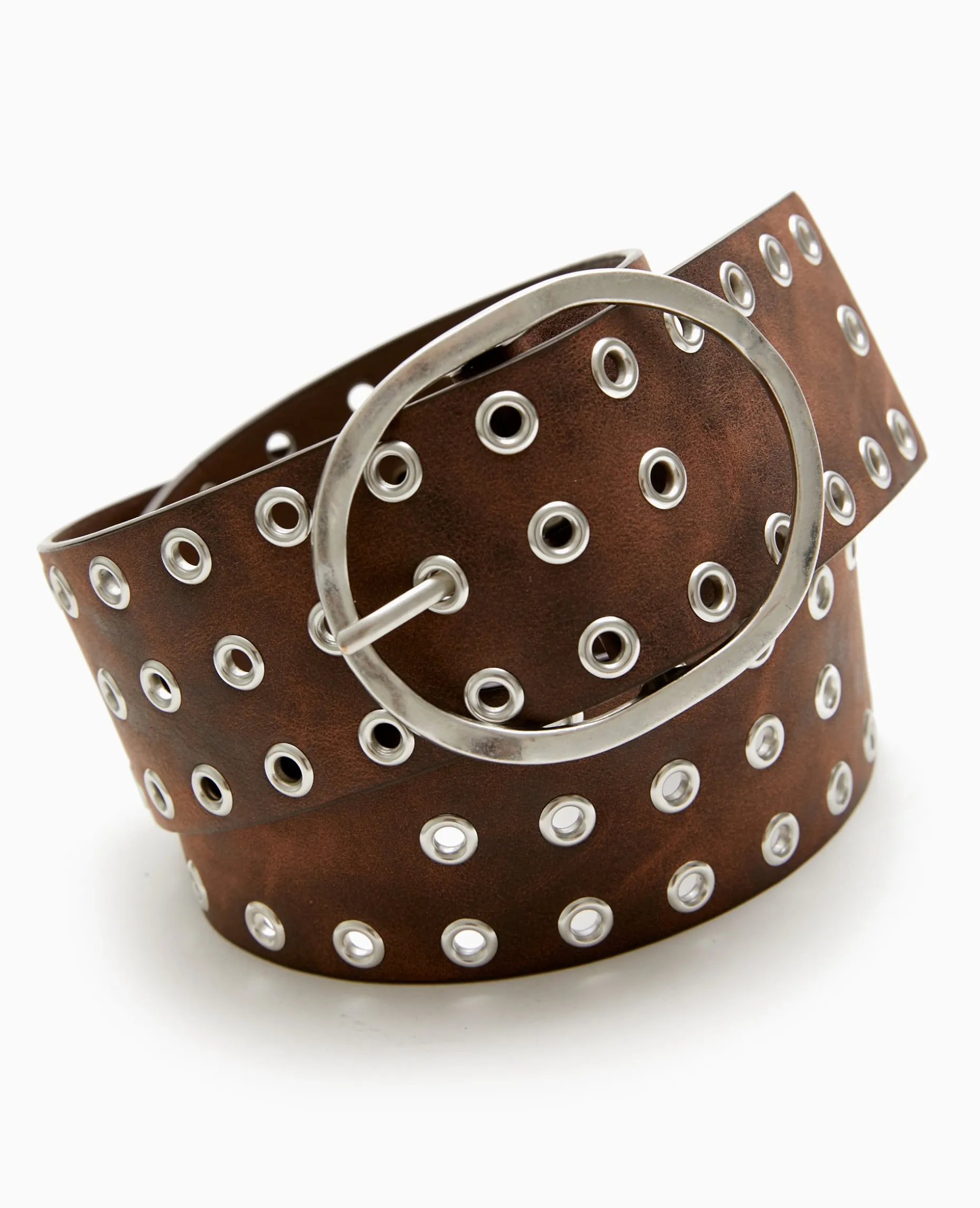 Ceinture Avec œillets Métalliques - Marron
