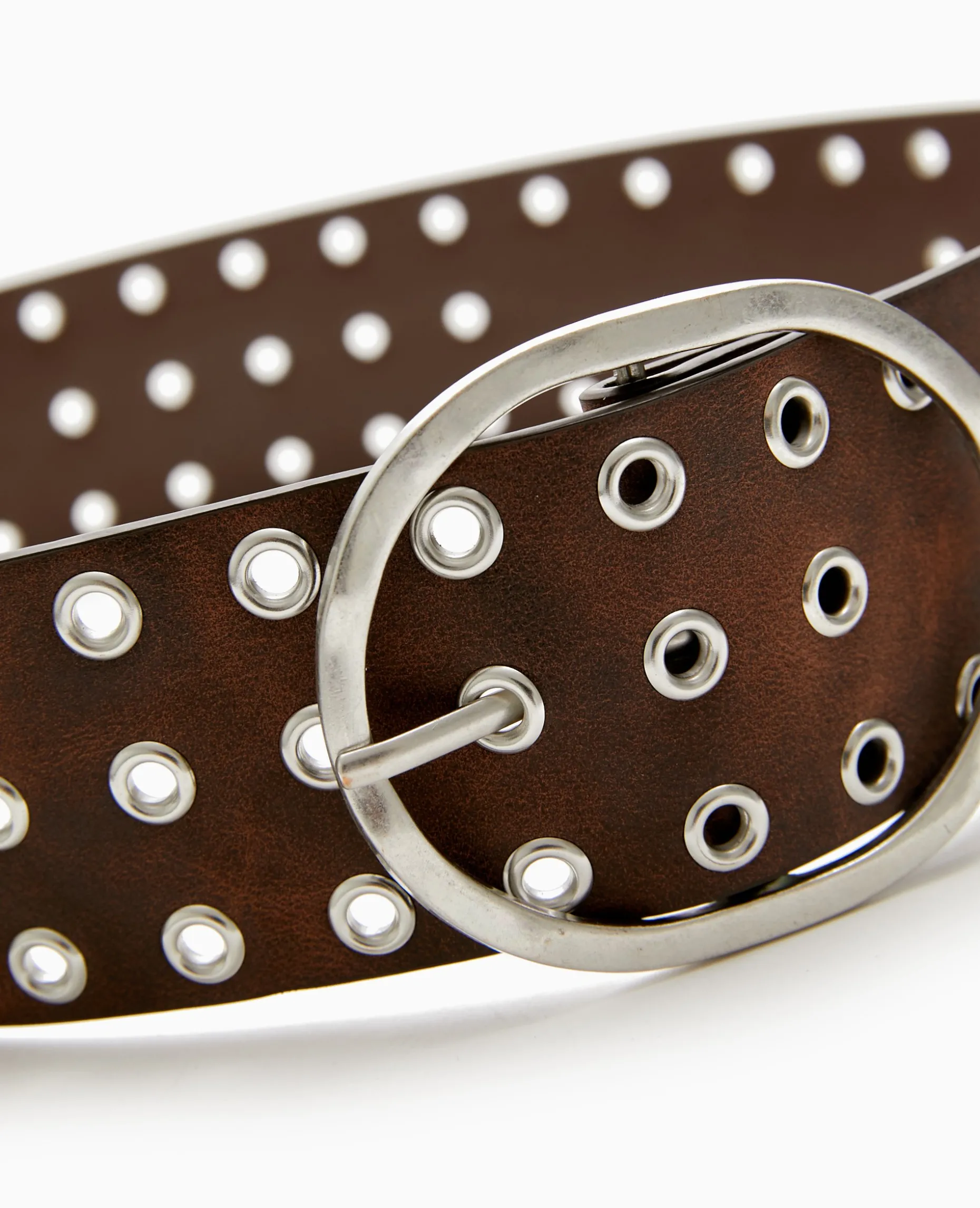 Ceinture Avec œillets Métalliques - Marron