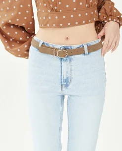 Ceinture Boucle Ovale - Beige