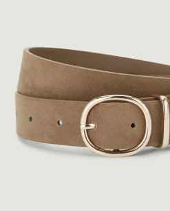 Ceinture Boucle Ovale - Beige