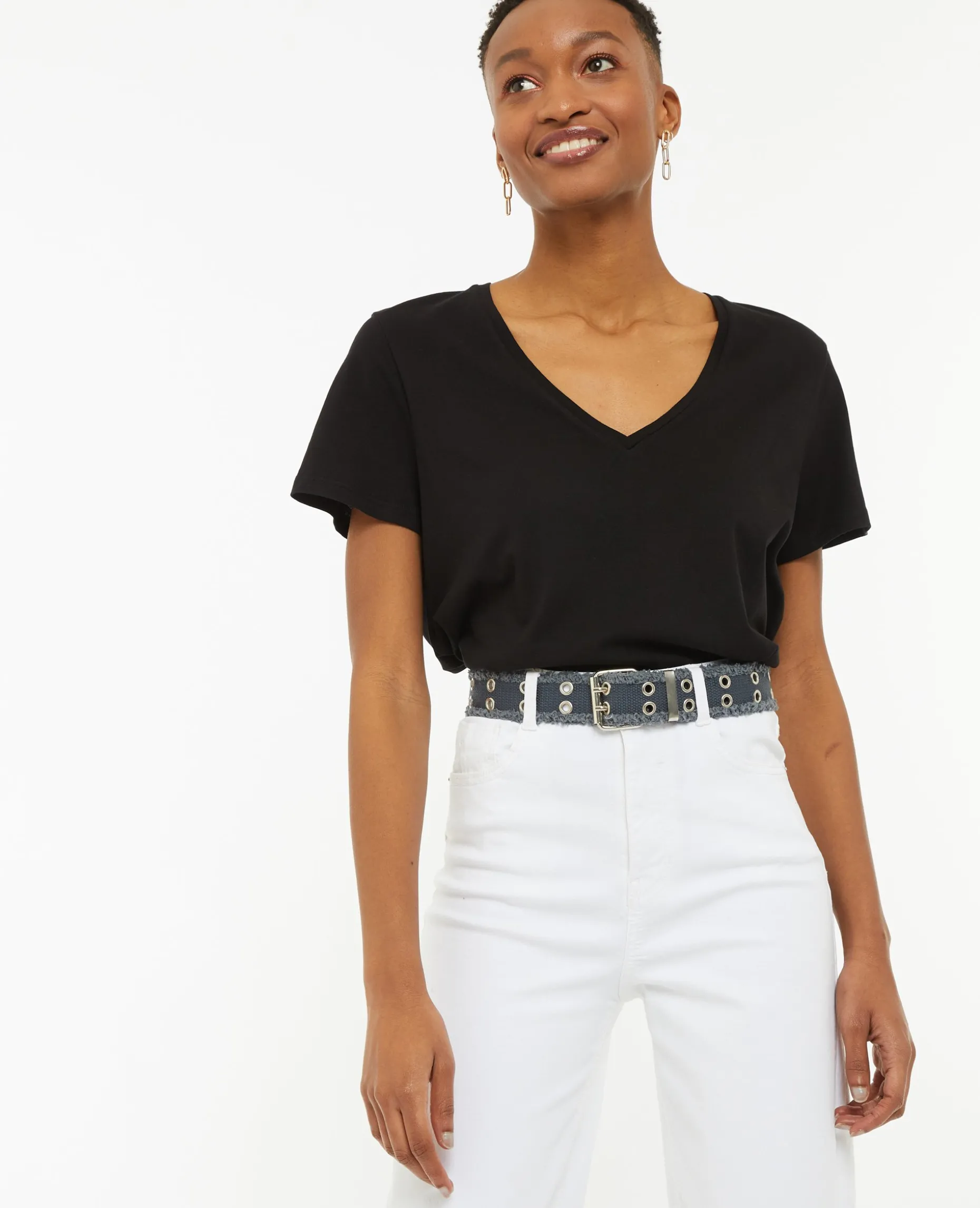 Ceinture Effet Jean Avec œillets - Bleu Clair