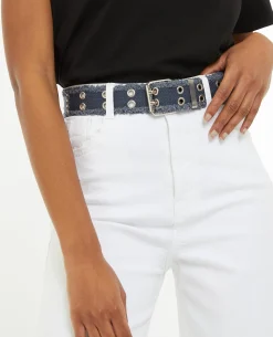 Ceinture Effet Jean Avec œillets - Bleu Clair