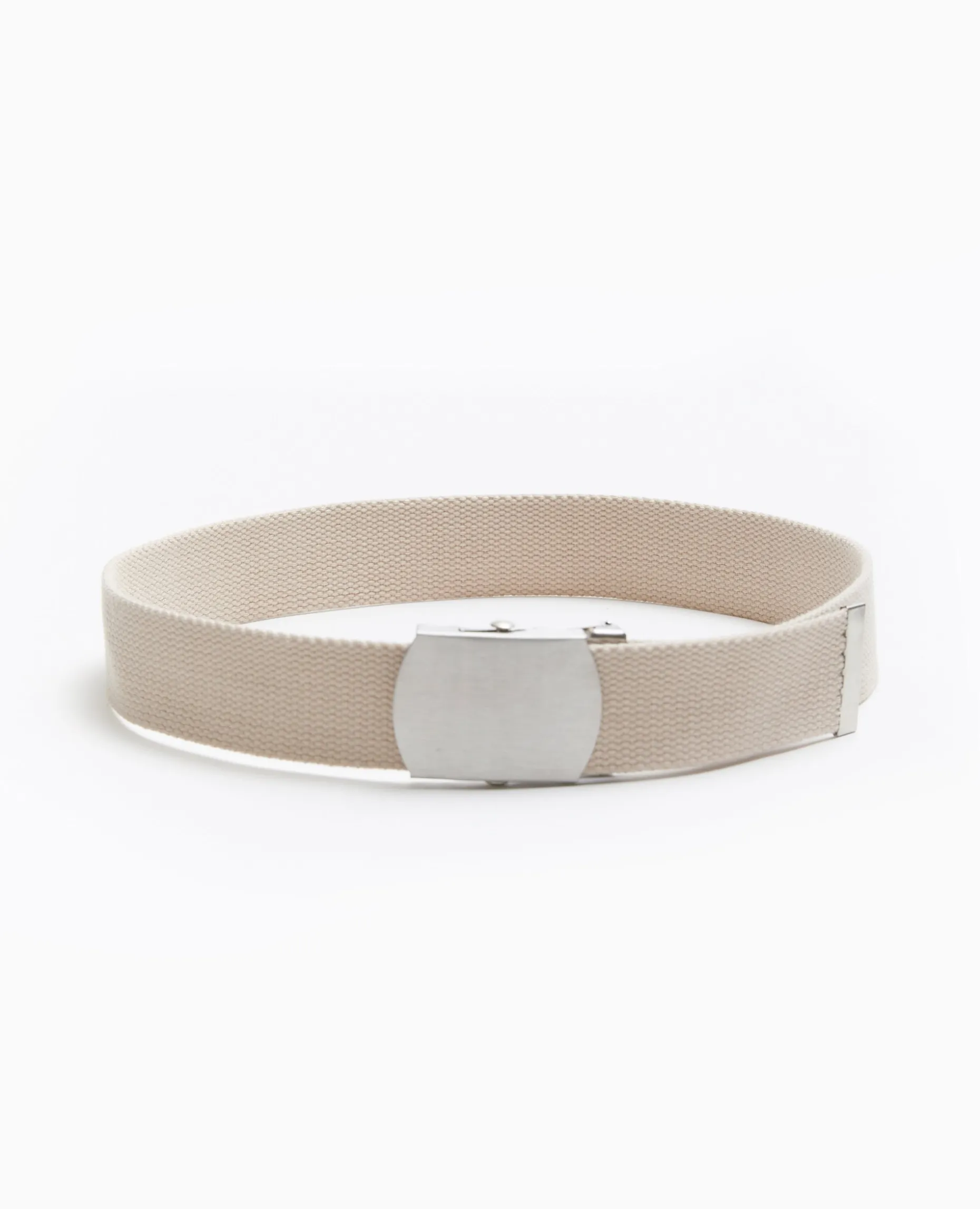 Ceinture En Canvas Avec Boucle Métallique - Beige