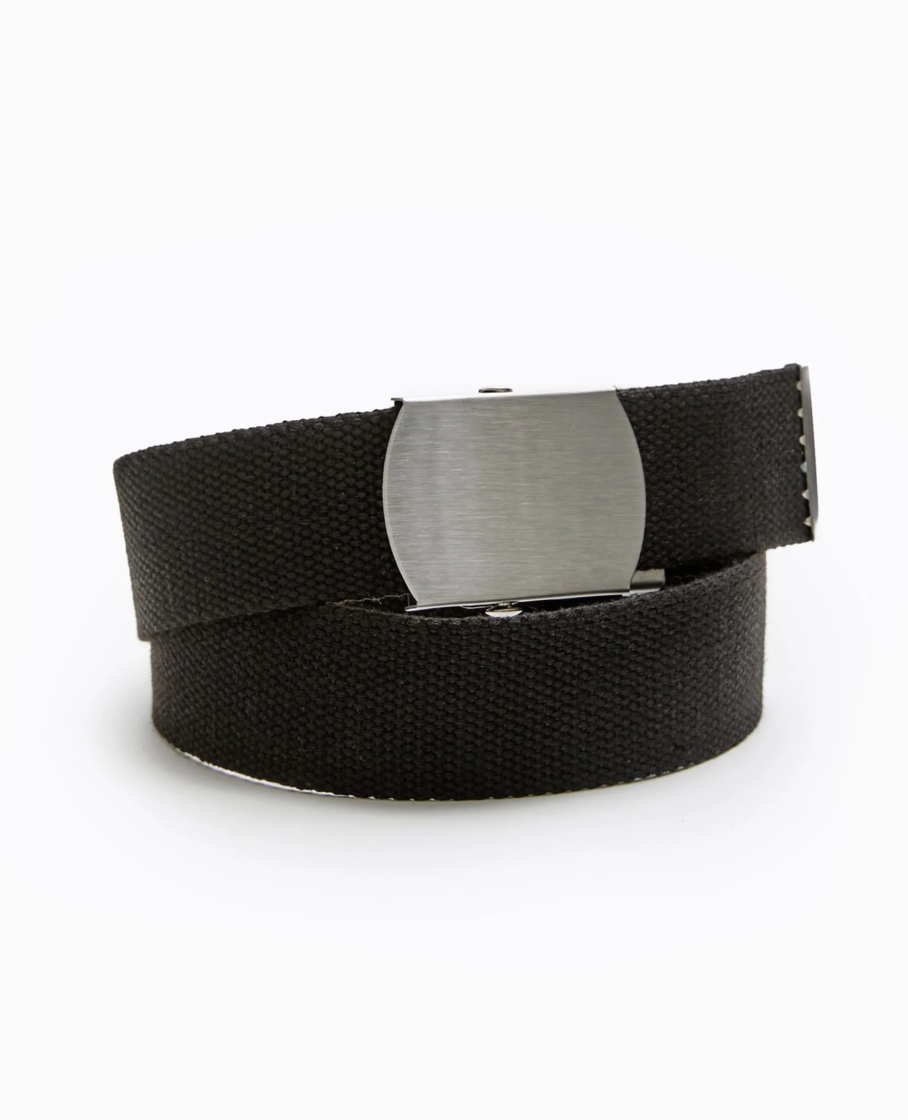 Ceinture En Canvas Avec Boucle Métallique - Noir