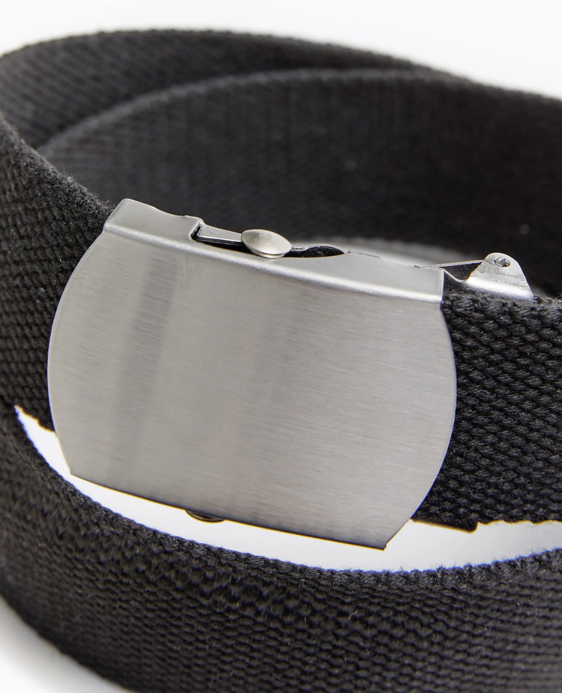 Ceinture En Canvas Avec Boucle Métallique - Noir