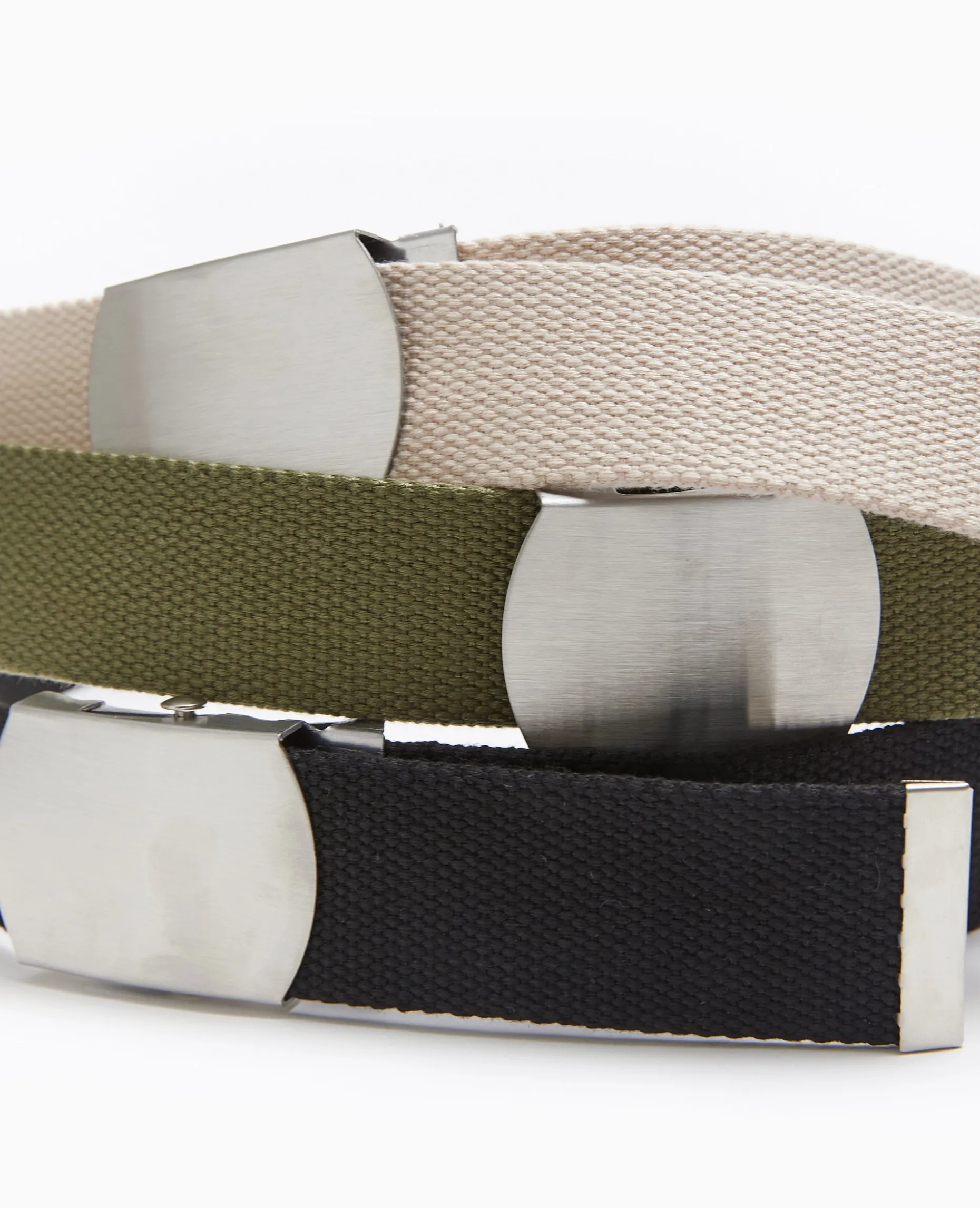 Ceinture En Canvas Avec Boucle Métallique - Noir