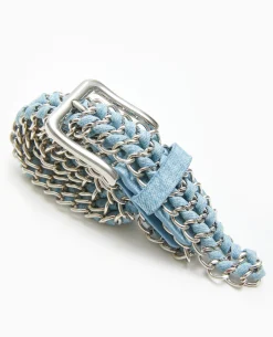 Ceinture En Chaînes Et Jean - Bleu
