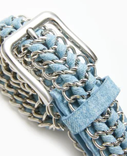 Ceinture En Chaînes Et Jean - Bleu