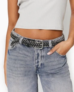 Ceinture En Chaînes Et Lacets - Noir