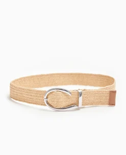 Ceinture En Paille élastiquée - Beige