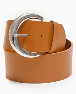 Ceinture Large Avec Grosse Boucle - Camel